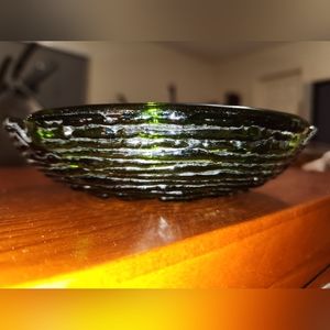 Vintage Green Pressed Ashtray